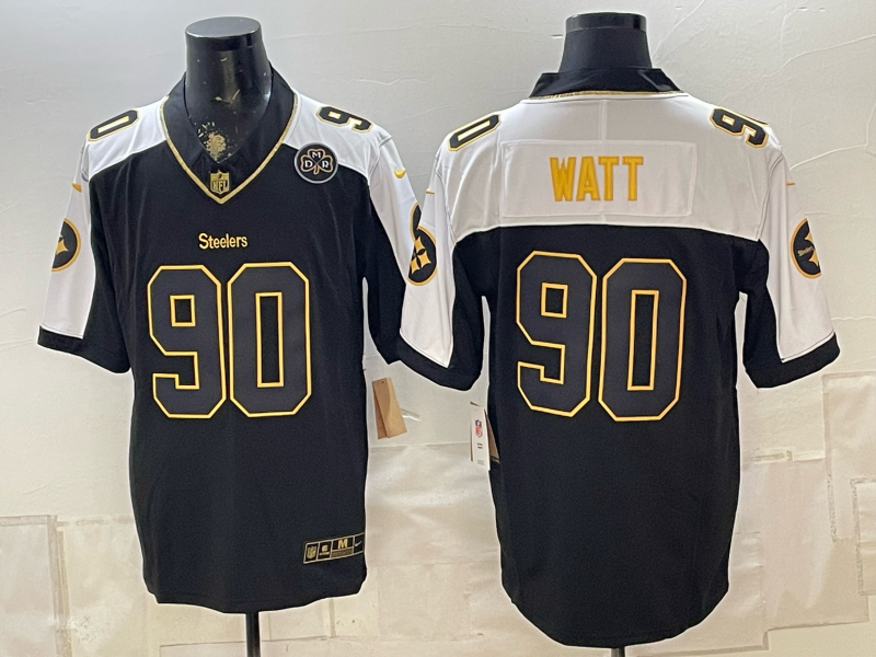 2026 Men Pittsburgh Steelers #90 Watt Black Limited Nike NFL Jersey 0901005
